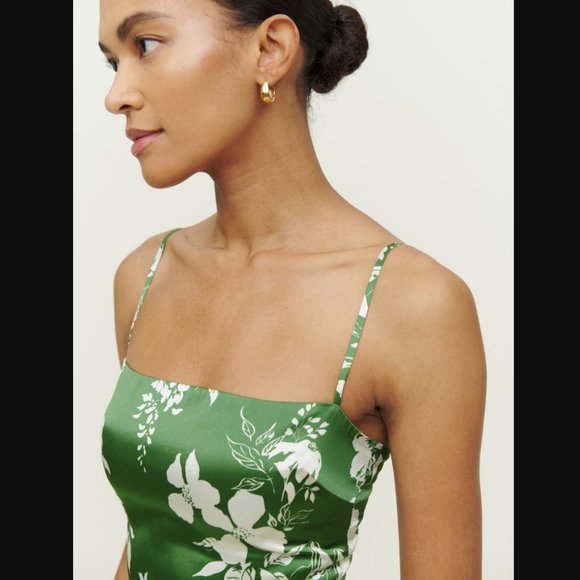 Reformation Green Floral Mini Dress - Picture 4 of 10